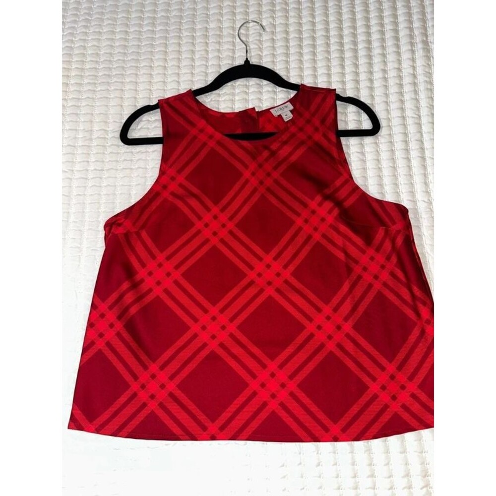 J.Crew Women’s Medium Red Plaid Sleeveless Top